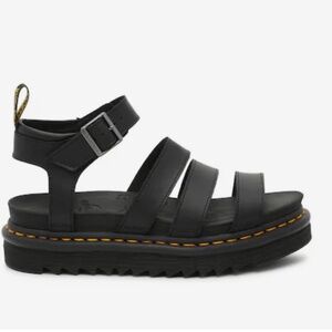 Doc Martens Black Leather Strappy Sandals